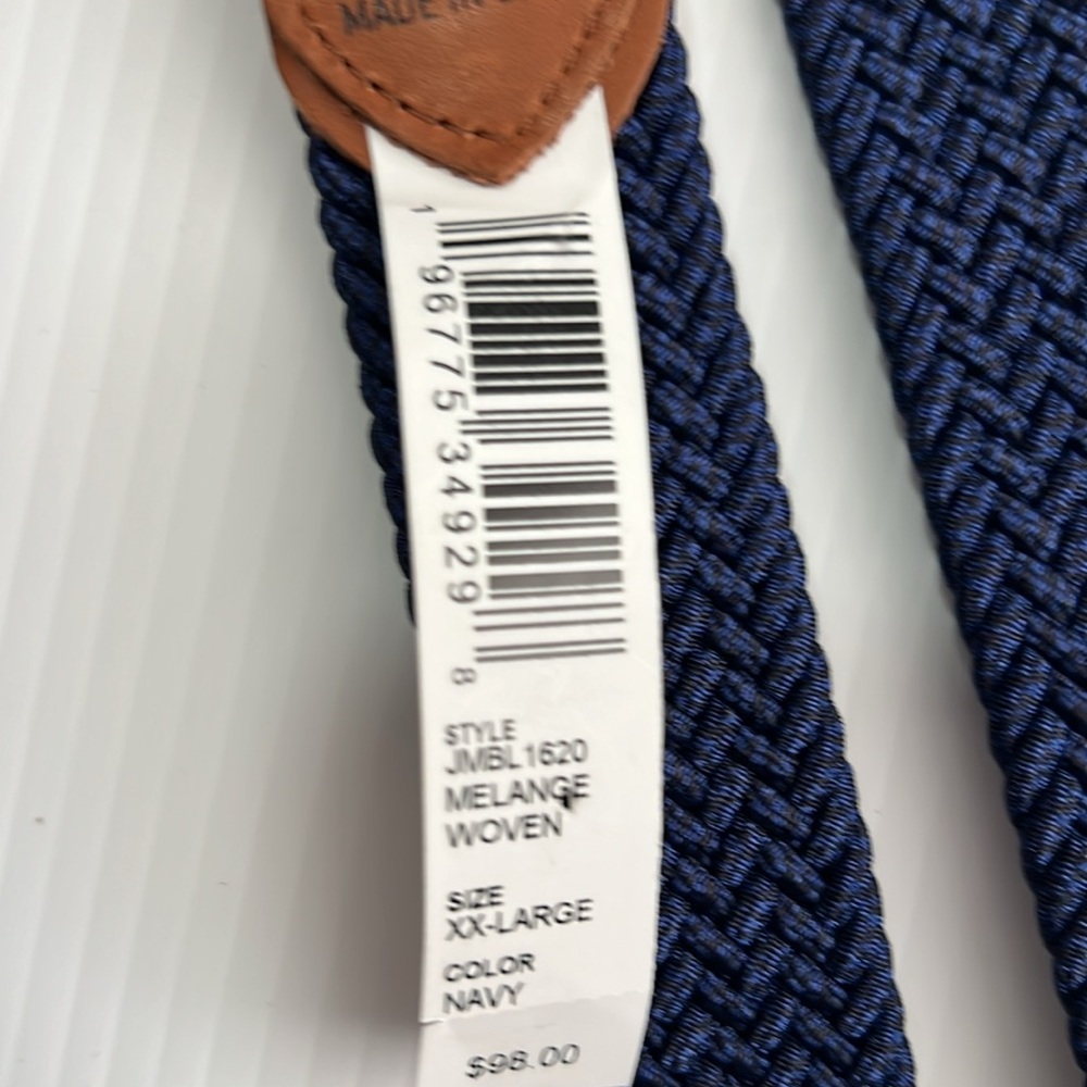 NWT Johnnie-O Melange Woven Belt Navy Blue Size XXL - Picture 2 of 5